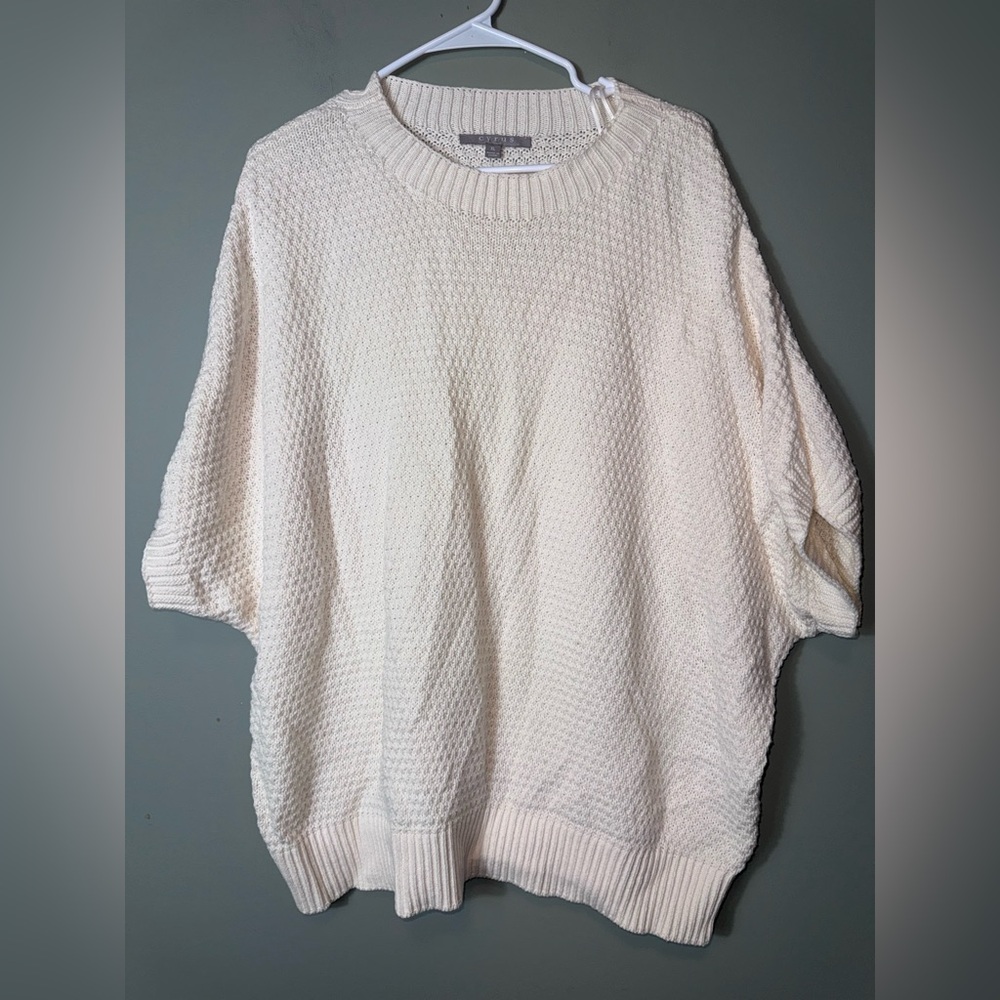Cyrus Women’s‎ Oversized Cream Short Sleeve Knit Sweater XL